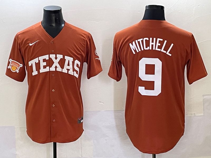 Men 2025 Texas Longhorns #9 Mitchell Brown Joint Name Nike NCAA Jersey style 18->ncaa teams->NCAA Jersey